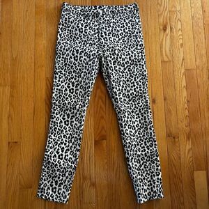 H&M leopard animal print high rise ankle skinny jeans size 30